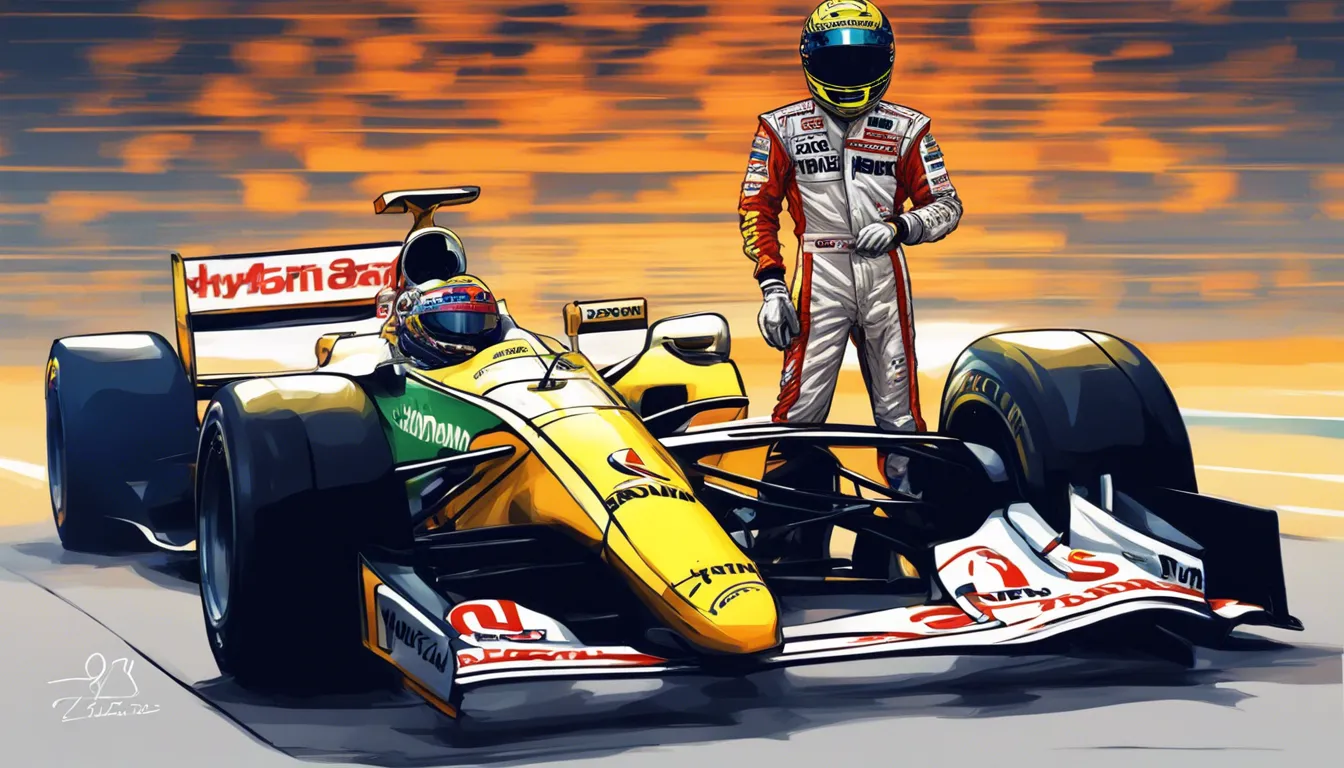 Download Ayrton Senna Standing Beside His Formula