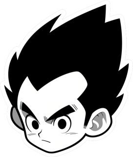 Download Dbz Kid Vegeta Black And White Sticker