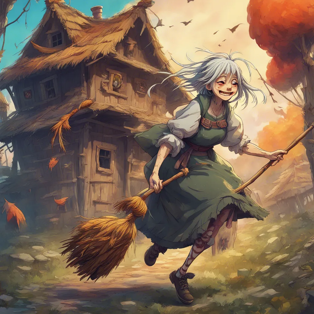 Download Baba Yaga Flying With A Broom