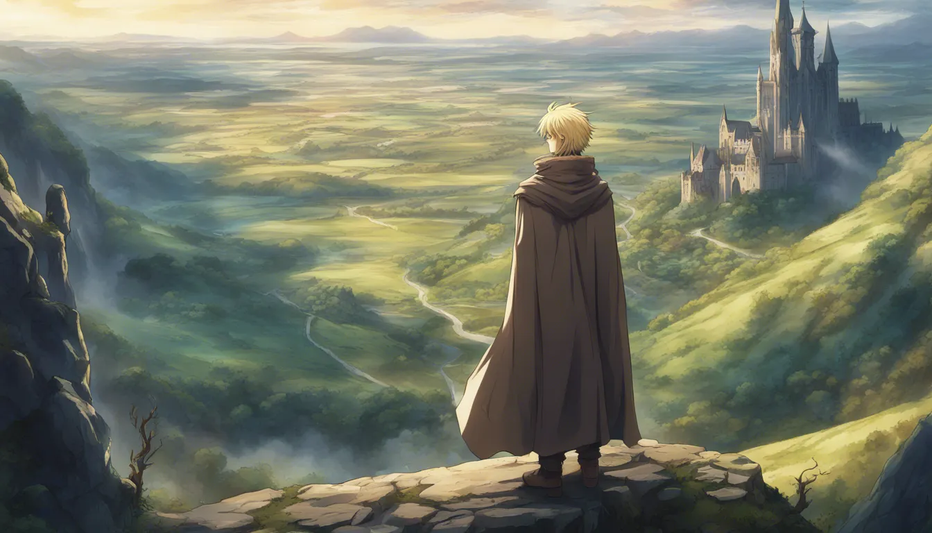 Download Blond Man Wearing Cloak Looking Out