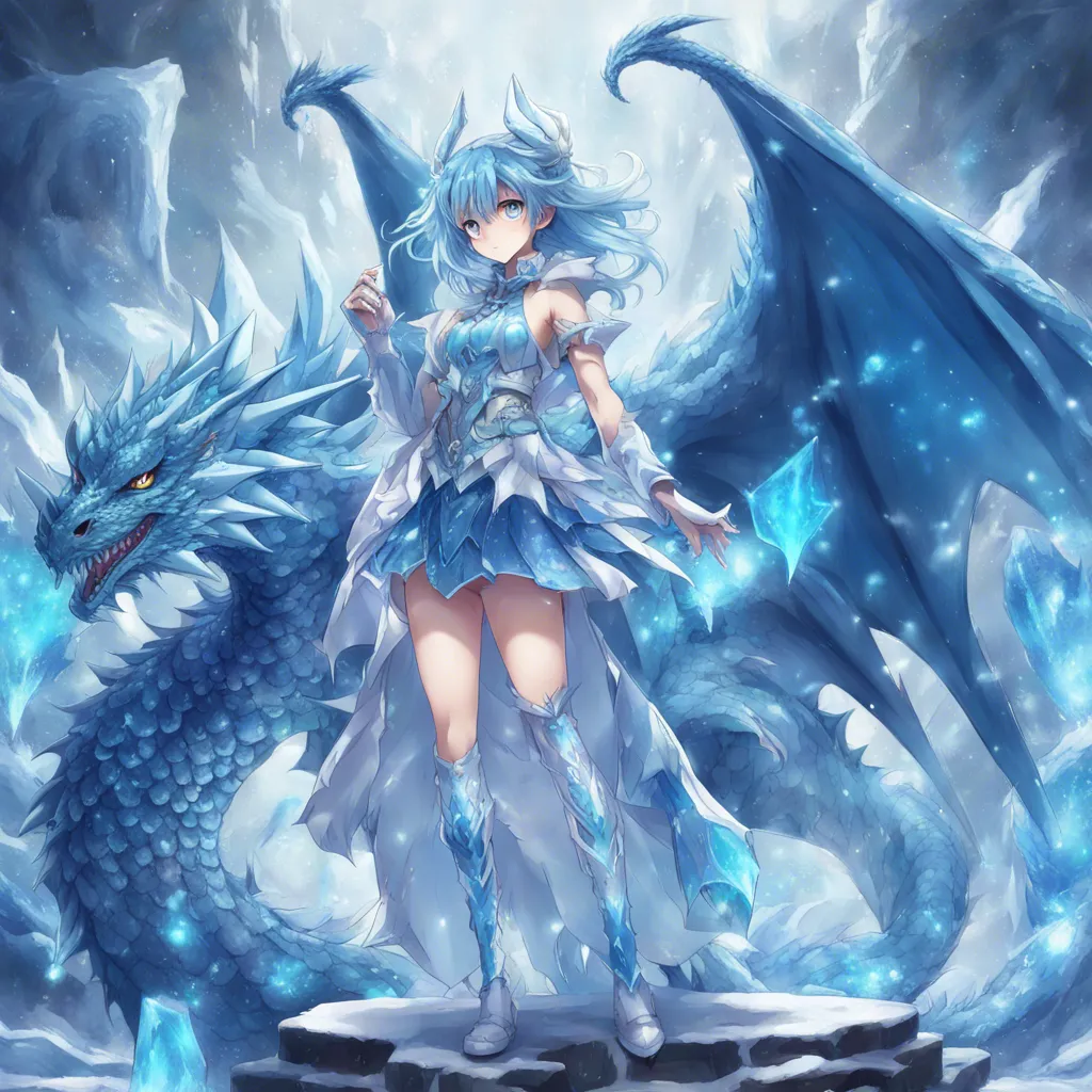 Download Blue Icy Dragonhuman Like Magical Girl