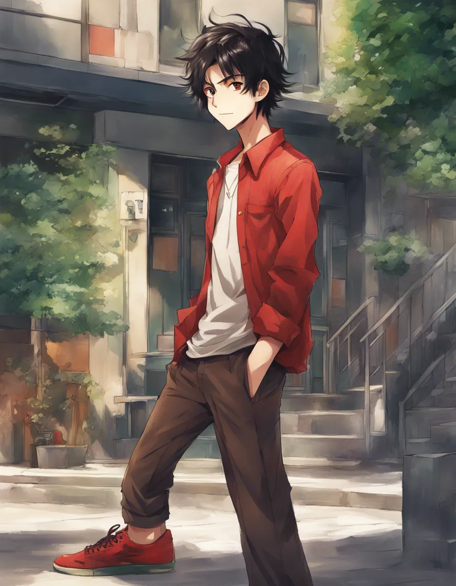 Download Boy Solo Black Hair Red Shirt