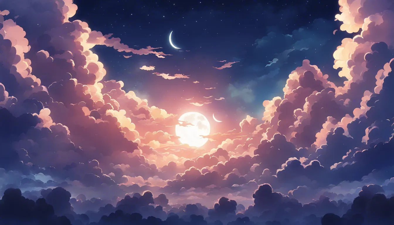 Download Cartoon Night Sky With A Moon