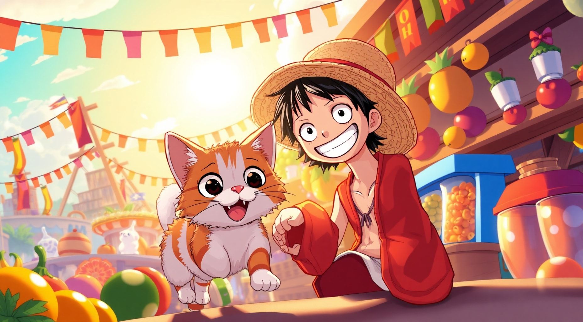 Download Cat And Luffy