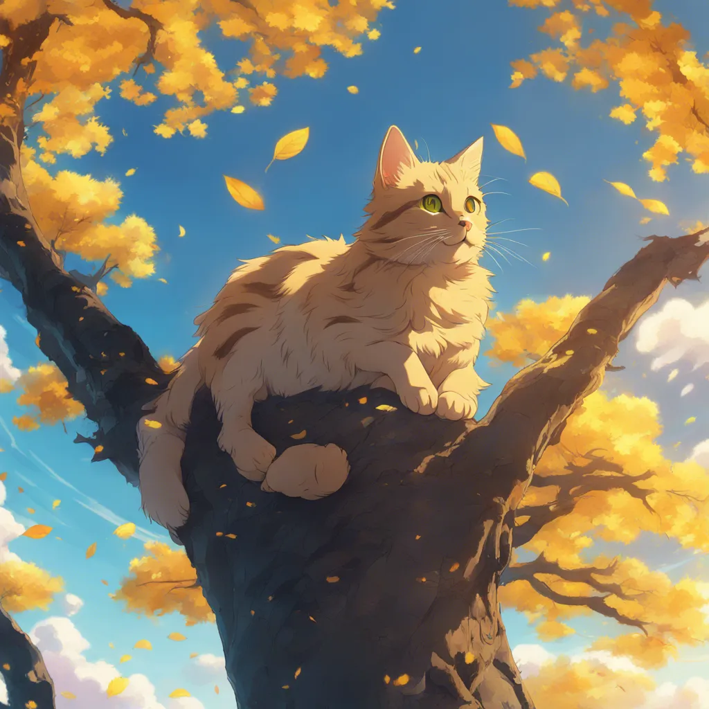 Download Cat In The Sky With Anime