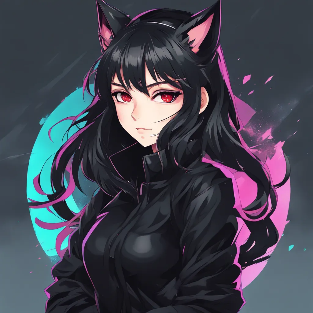 Download Catgirl With Dark Hair And Black