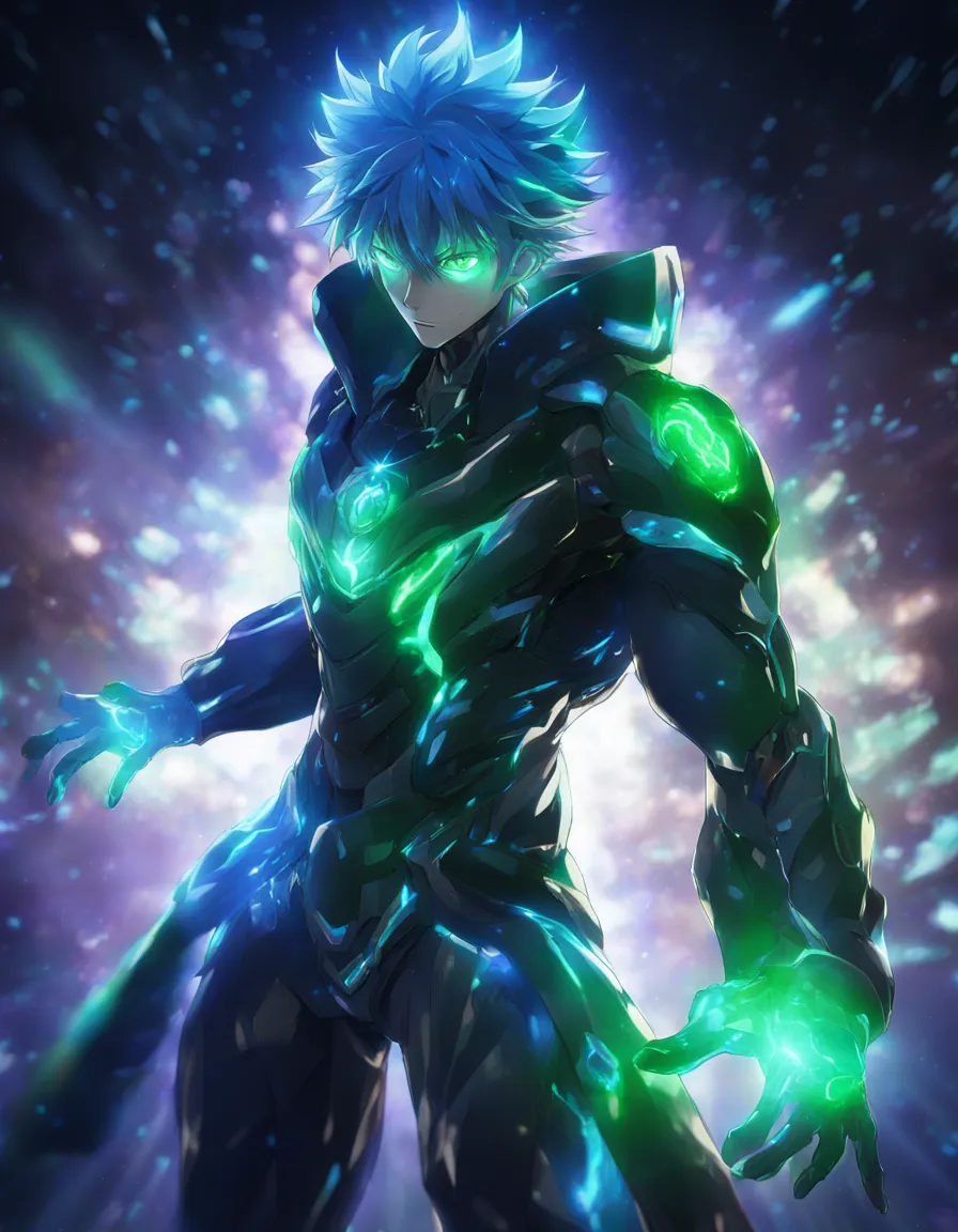 Download Celestial Humanoid Male Glowing Blue Aura