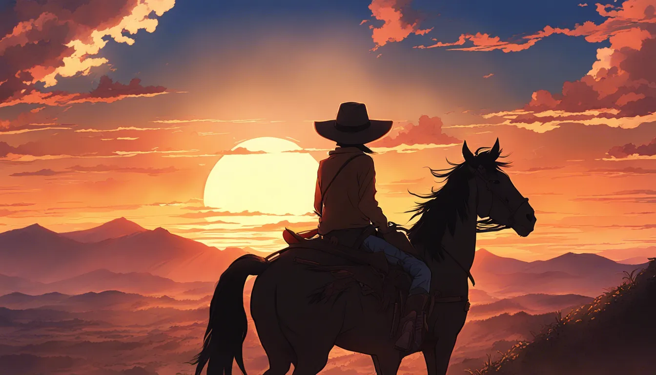 Download Cowboy Riding Into Sunset