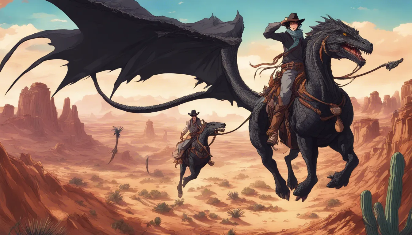 Download Cowboy Riding On A Black Dragon