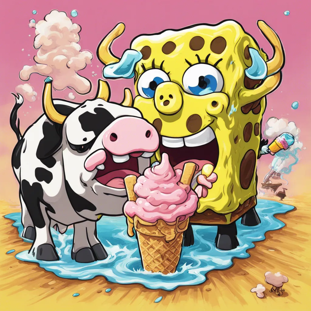 Download Cows Eating A Spongebob Icecream With