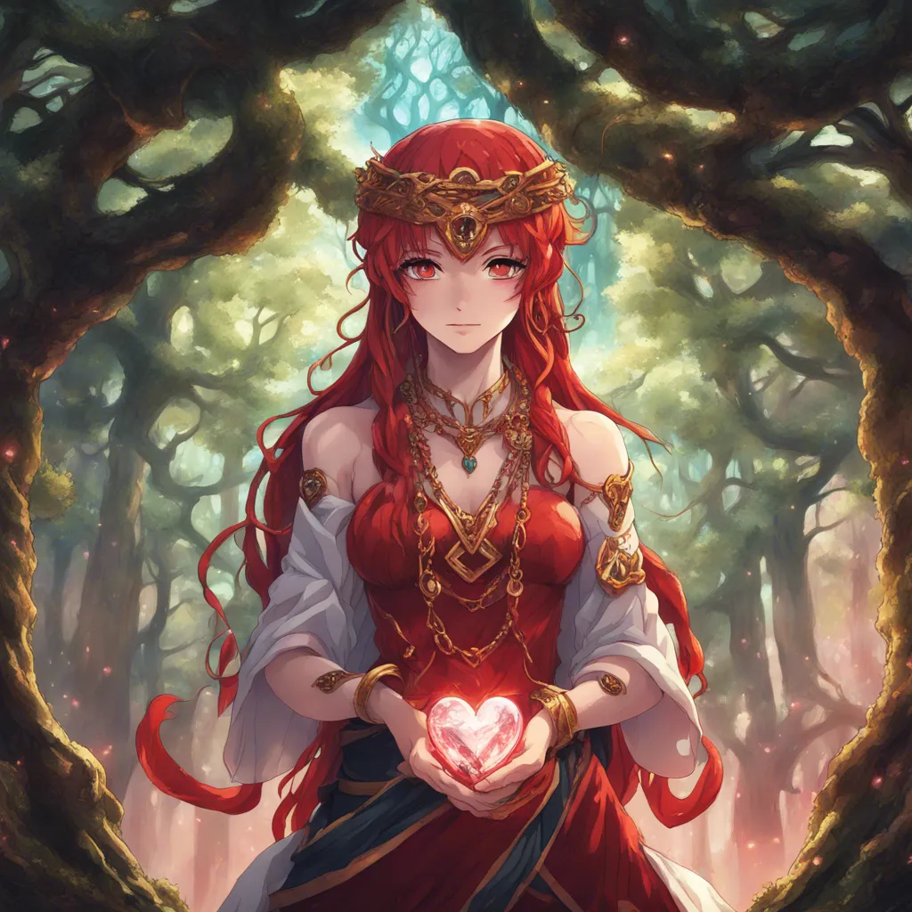 Download Crimson Haired Snake Priestess With Heart