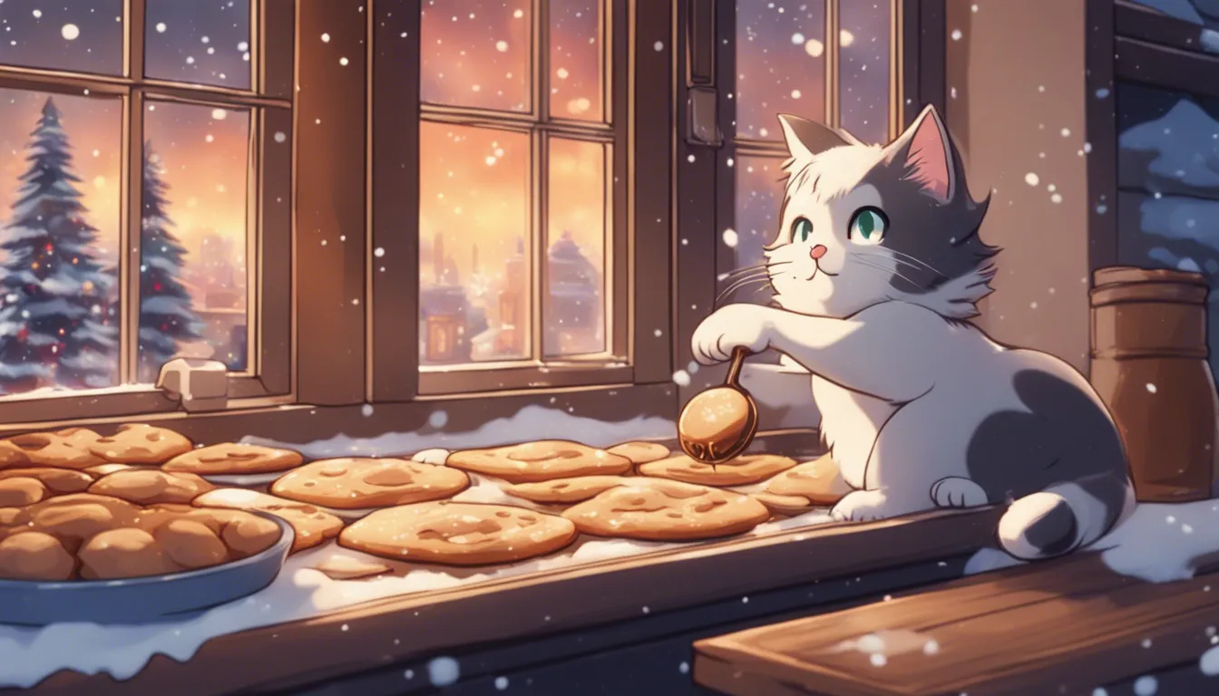 Download Cute Cat Is Baking Christmas Cookies