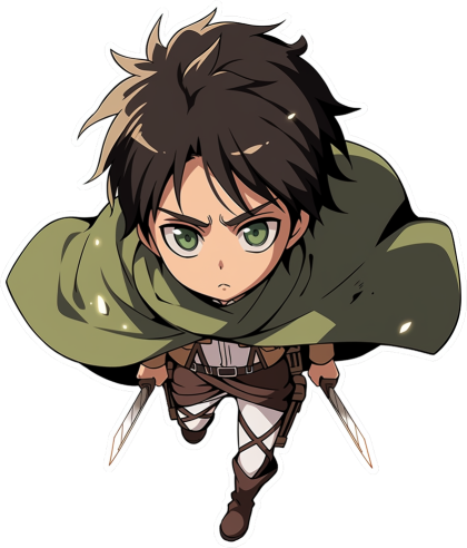 Download Attack On Titan Running Eren Yeager Sticker