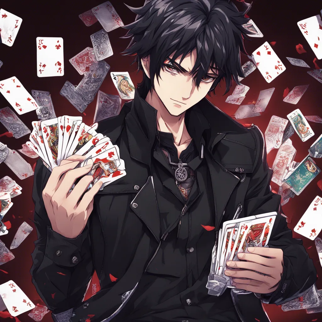 Download Dark Haired Edgy Anime Guy Holding