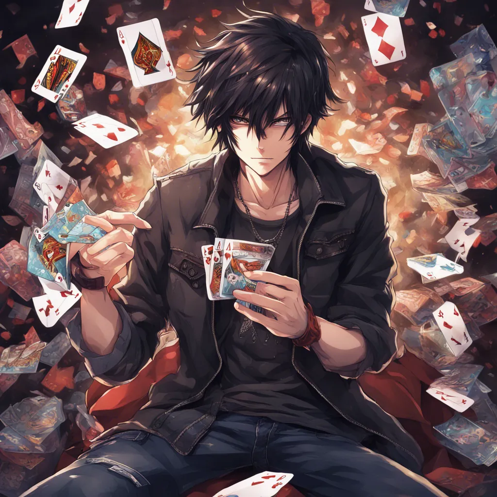 Download Dark Haired Edgy Anime Guy Holding