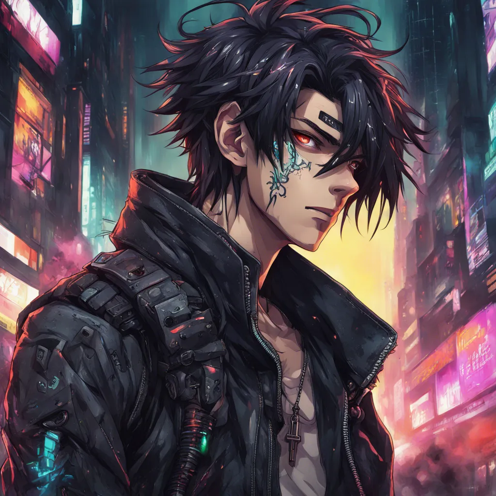 Download Dark Haired Edgy Cyberpunk Guy