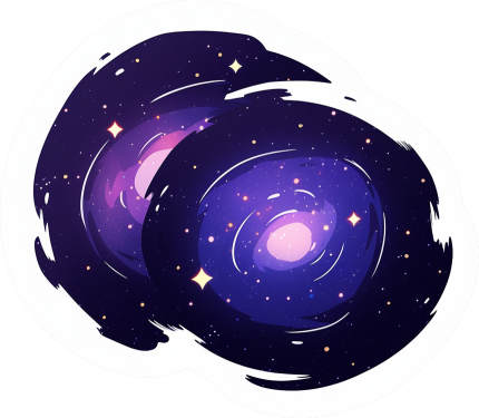 Download 2 Galaxies Drawn Sticker