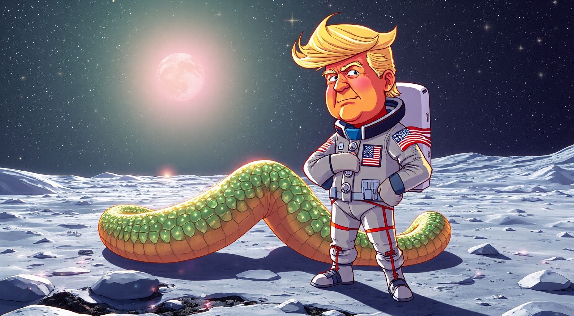 Download Donald Trump On The Moon Standing