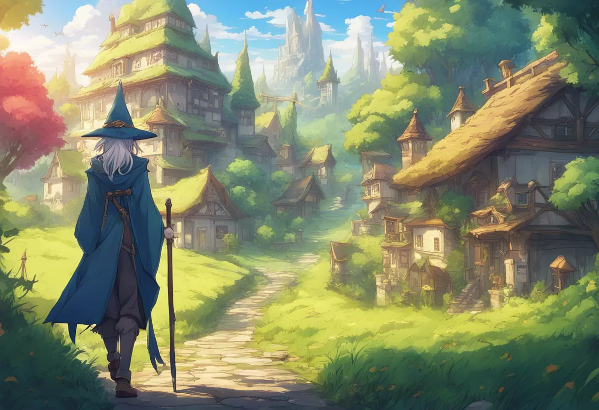 Download Elf Wizard Taking Stroll Through Fantasy