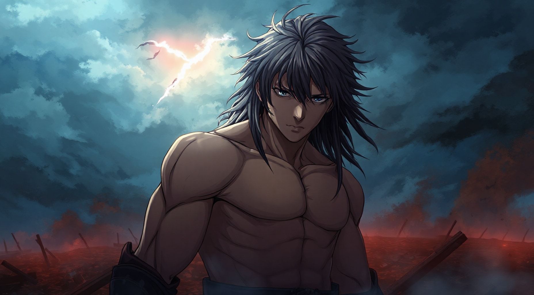 Download Eren Yaeger Long Hair Muscular Depressed