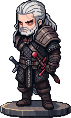 Download Witcher Figurine Geralt Pixel Sticker