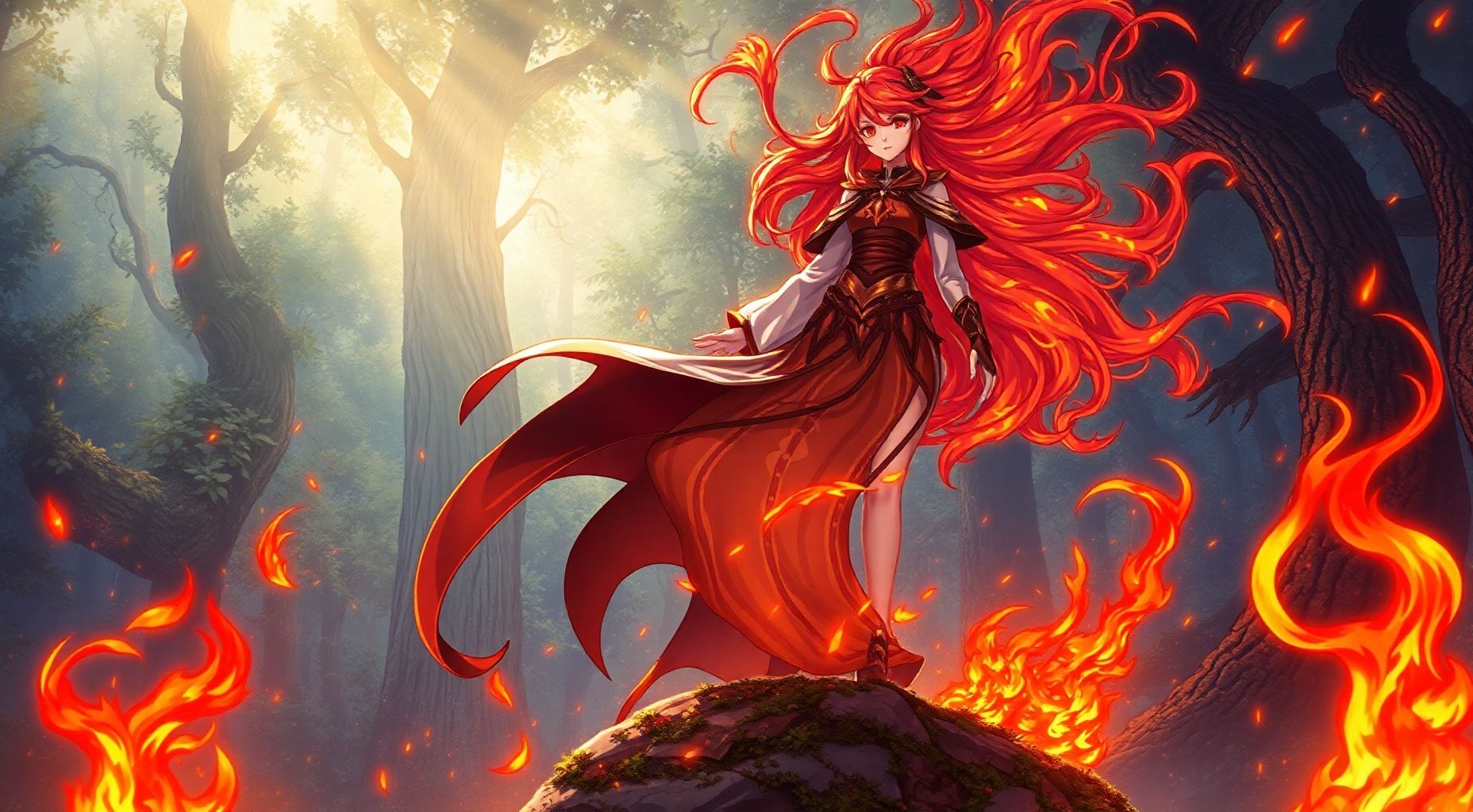 Download Female Fire Mage Tall Red Eyes