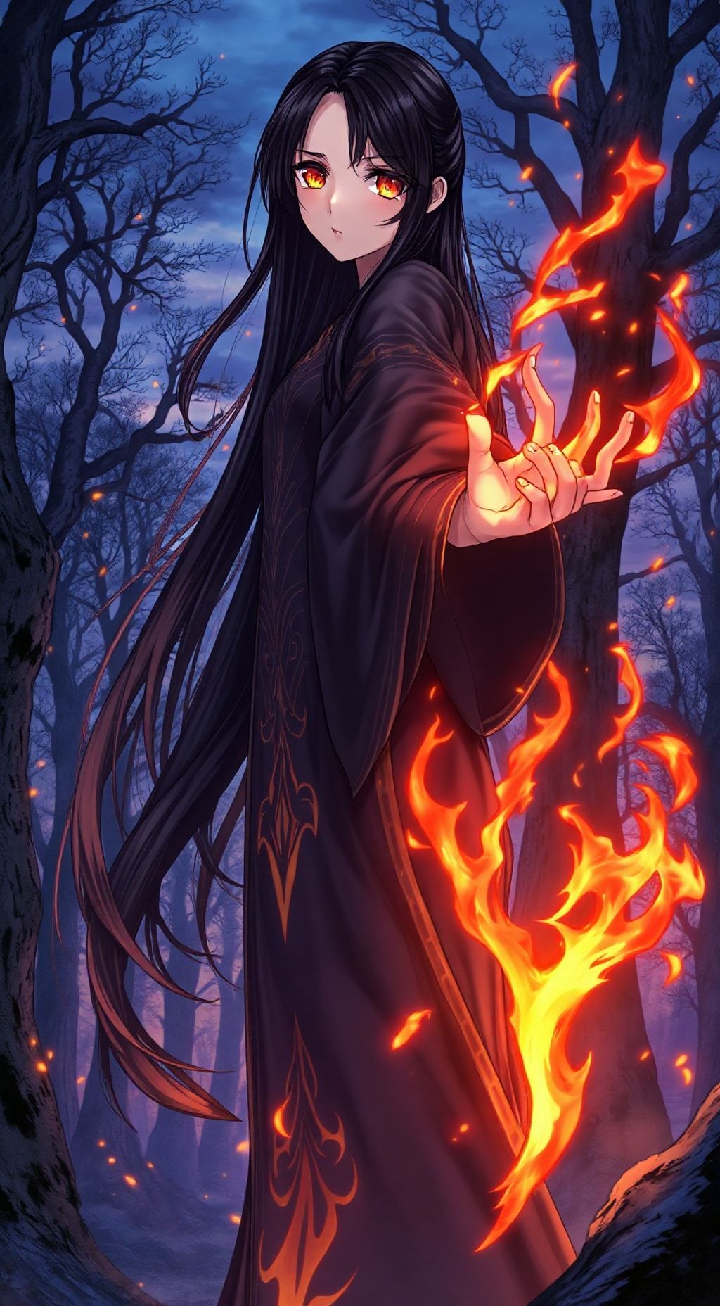 Download Female Fire Mage Tall Red Eyes