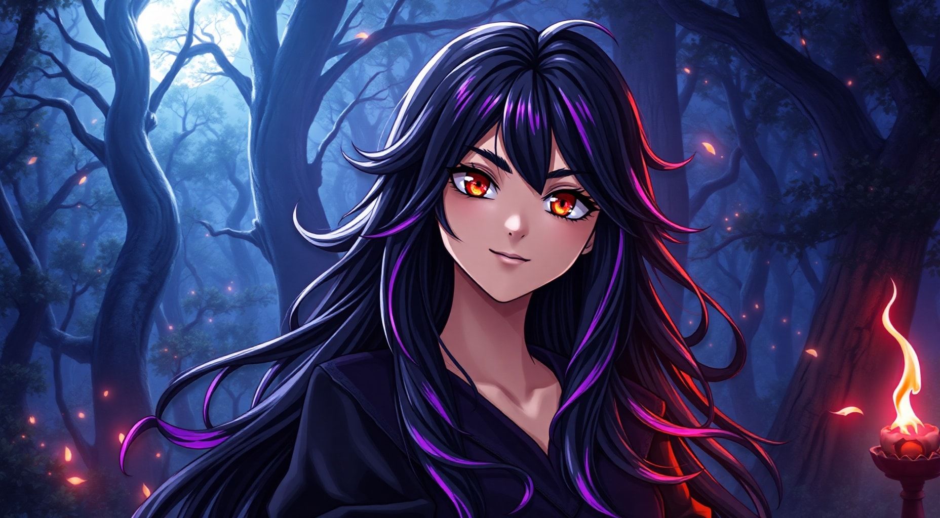 Download Female Mage Red Eyes Black Hair