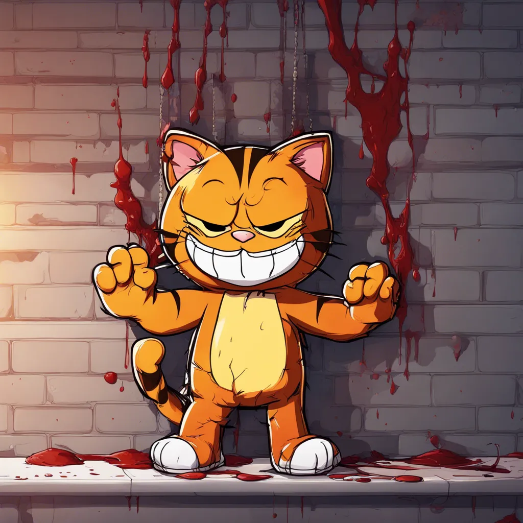 Download Garfield Hanging By His Bloody Claws