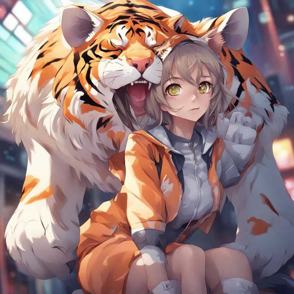 Download Girl Tiger Cat