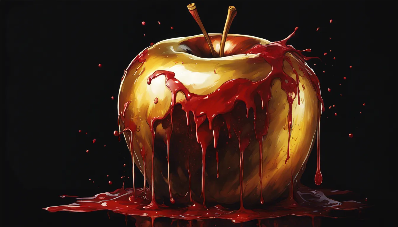 Download Golden Apple With Blood Dripping Down