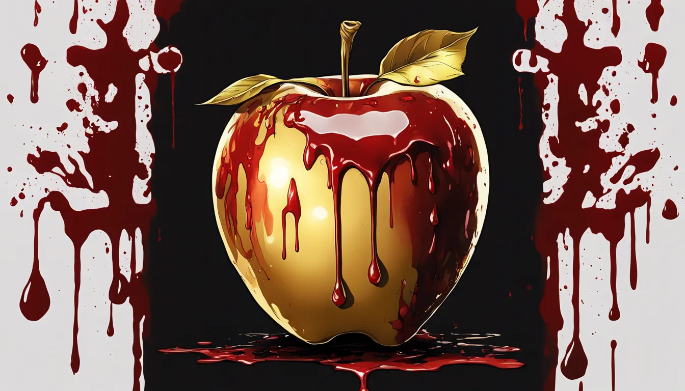 Download Golden Apple With Blood Dripping Onto