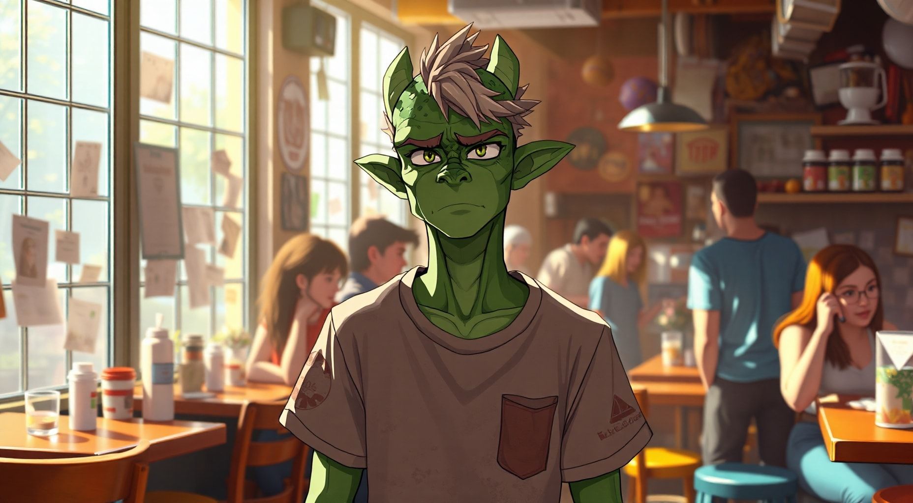 Download Green Bored Annoyed Dragonborn Teen Busboy