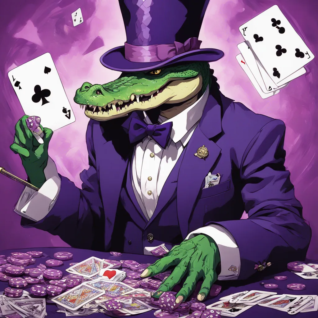 Download Green Crocodile In Purple Tuxedo A