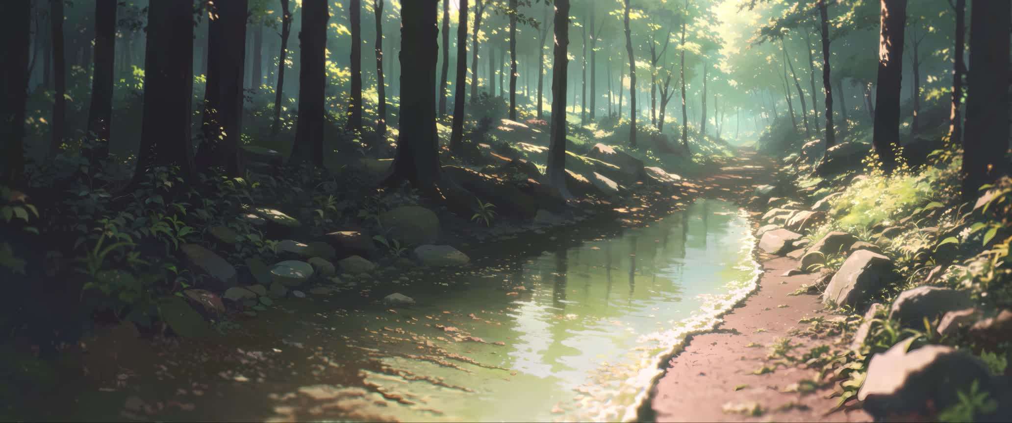 Download Stream In The Summer Forest