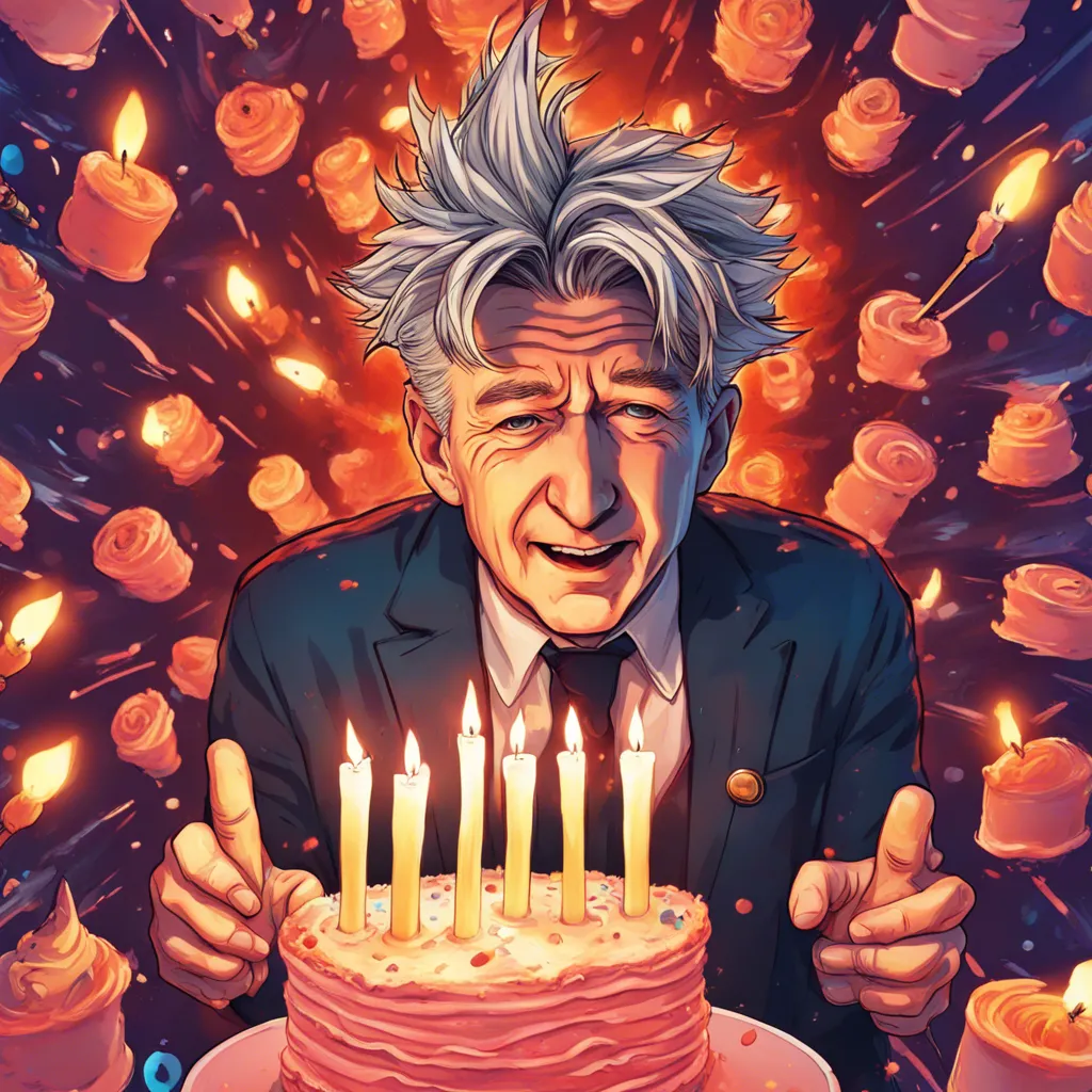 Download Happy David Lynch With Candles On