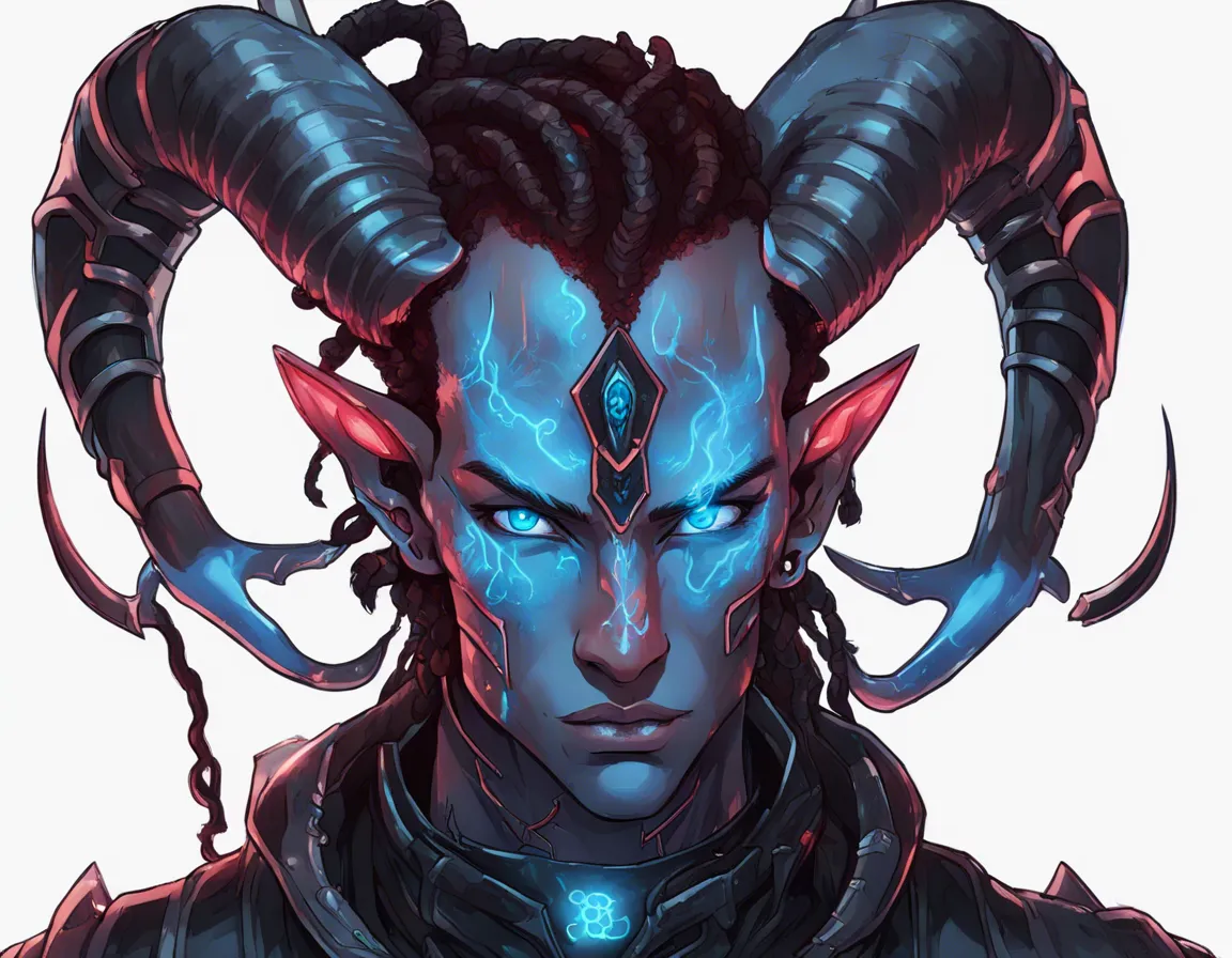 Download Highquality Cyberpunk Fantasy Portrait Male Tiefling