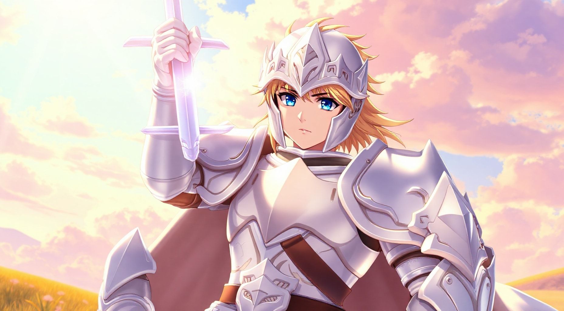 Download Jaune Arc Young Man White Armor