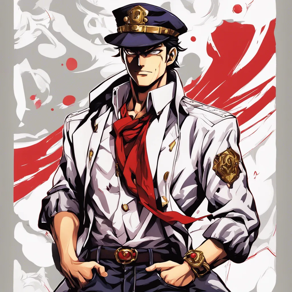 Download Jotaro Kujo Redwhite Button Up Shirt