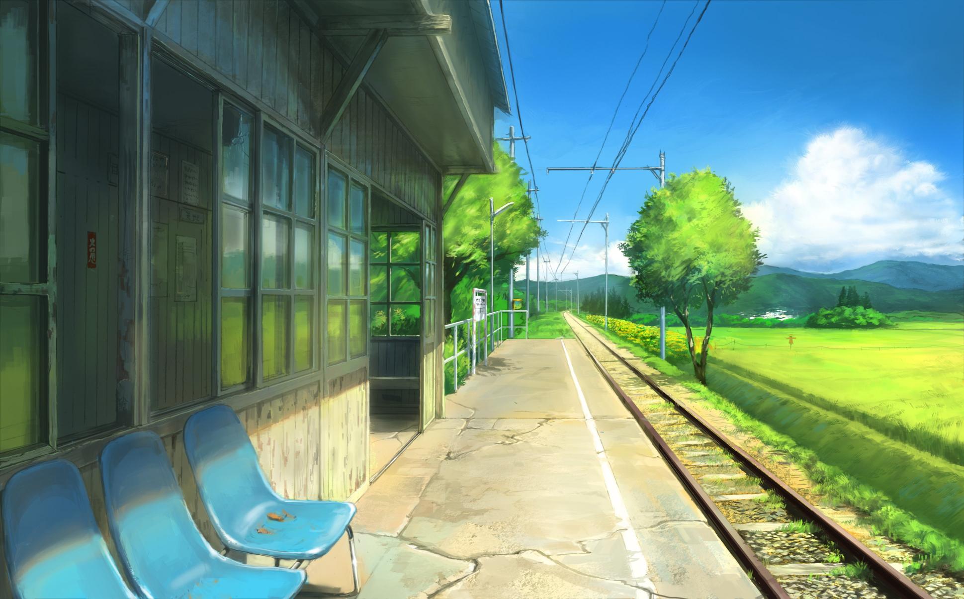 Download anime scenery train free