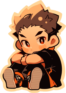 Download Haikyuu Cute Sitting Yu Nishinoya Sticker