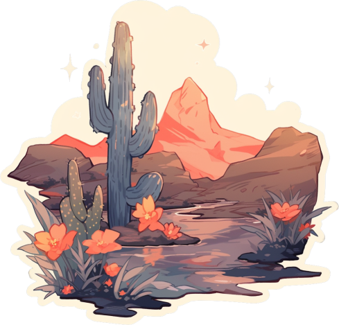 Download River In The Desert Aesthetic Sticker