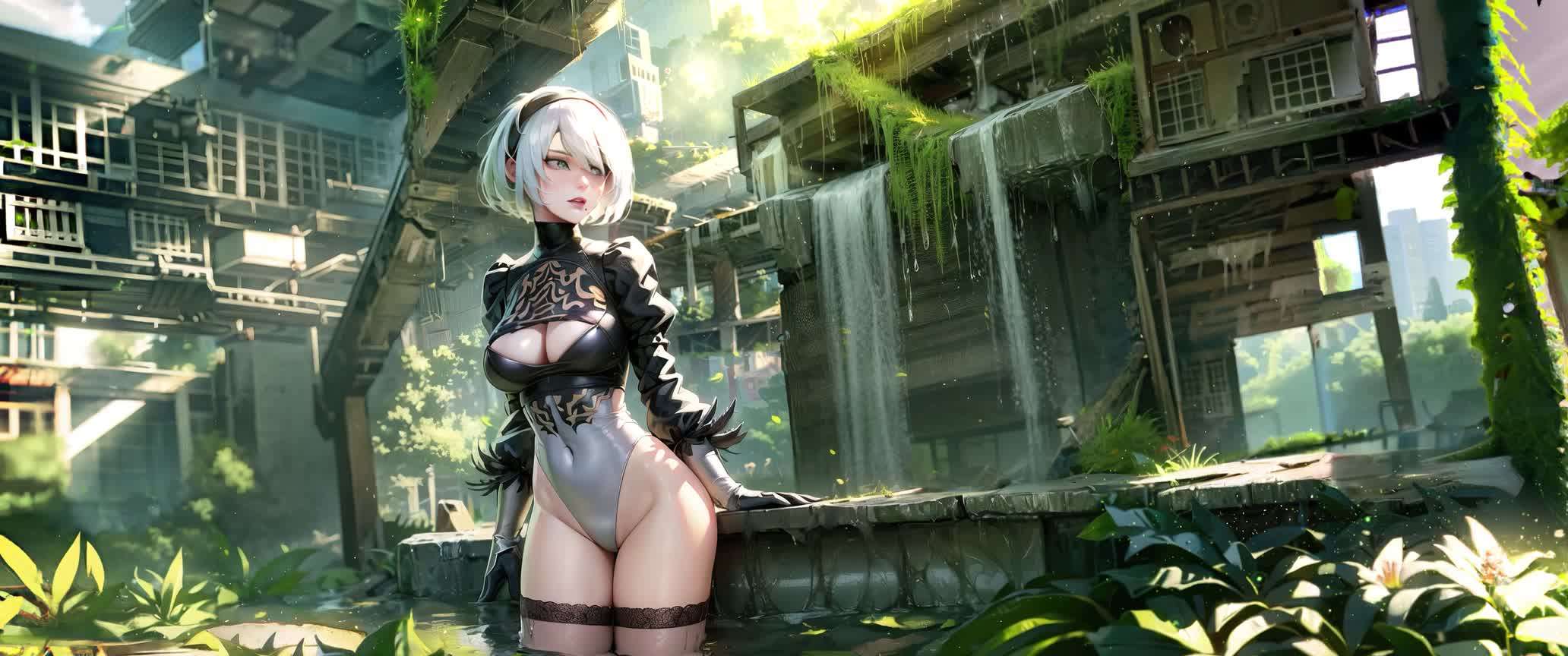 Download Nier: Automata – 2B By The Waterfall