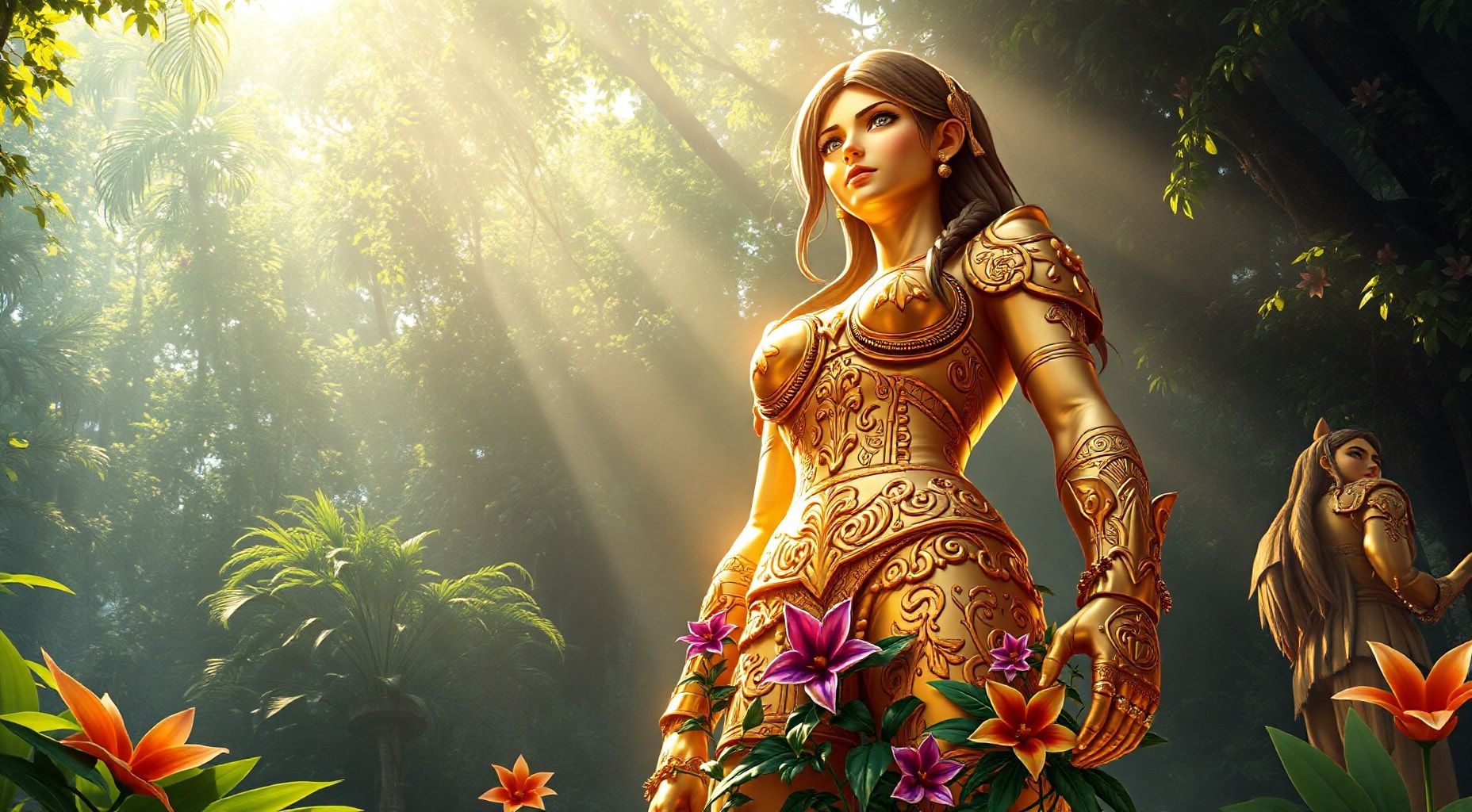 Download Lara Croft As A Golden Statue