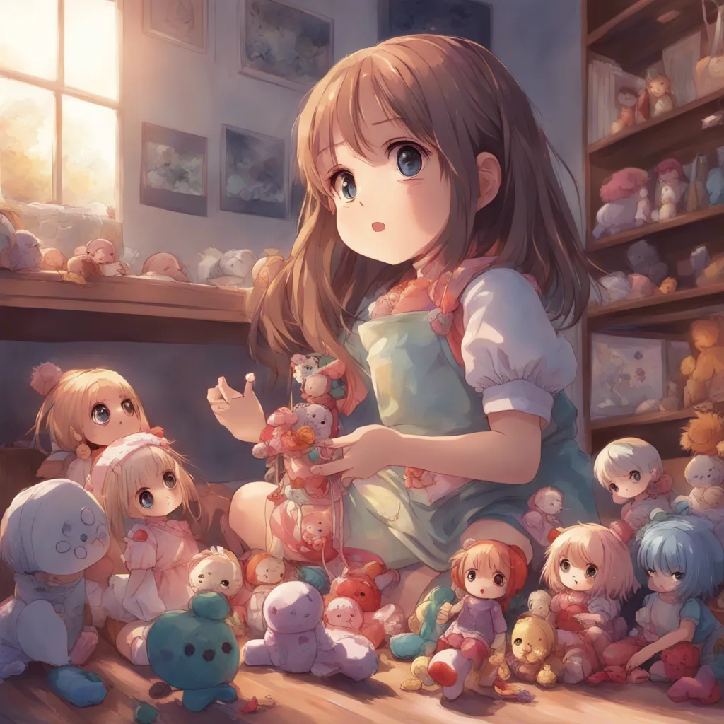 Download Little Girl Playing With Dolls