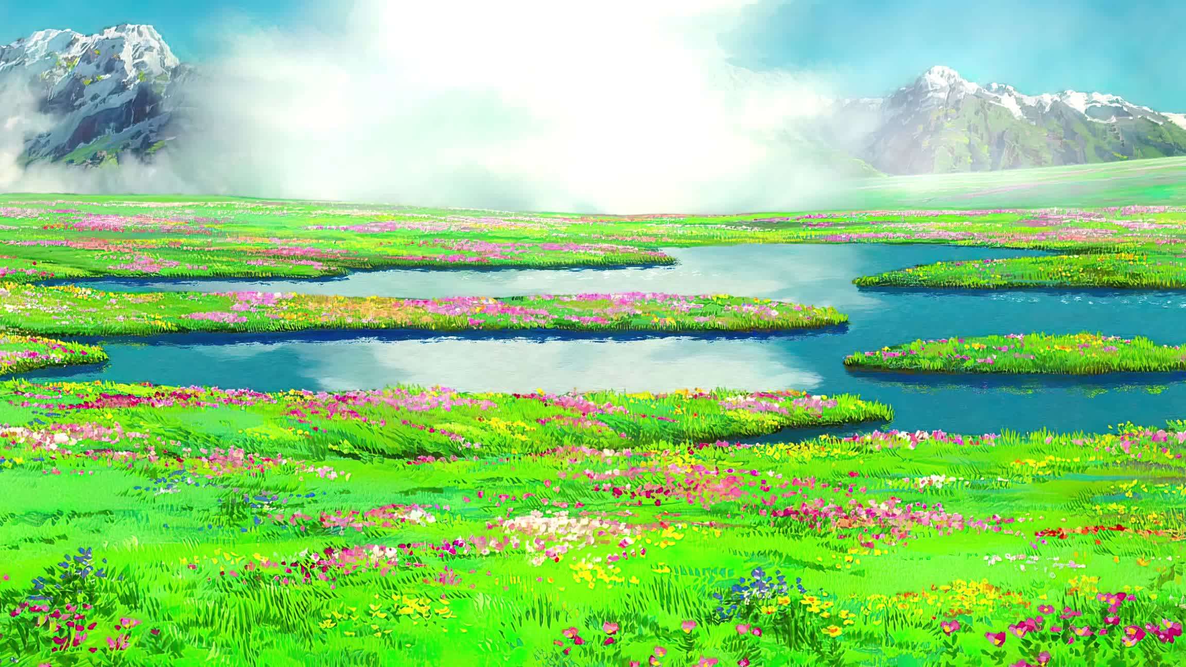 Download Flower Meadow Ghibli