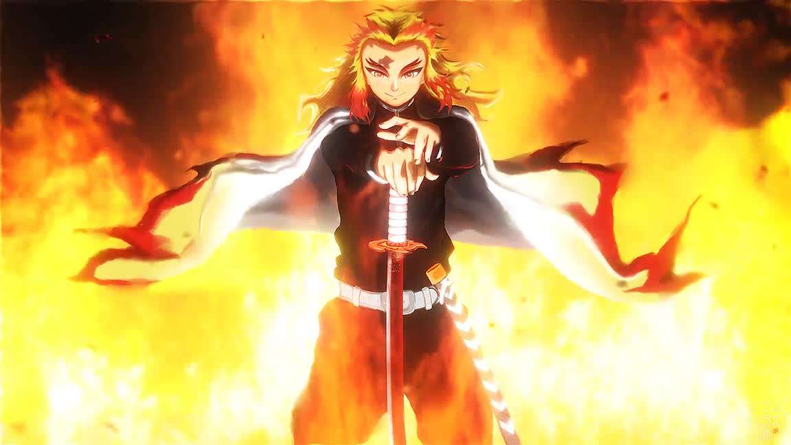 Download Kyojuro Rengoku Caught Fire