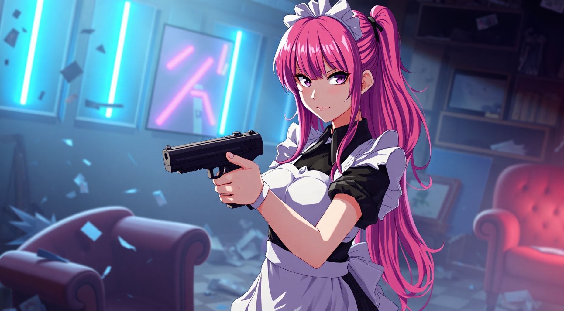 Download Maid Anime Girl With A Gun