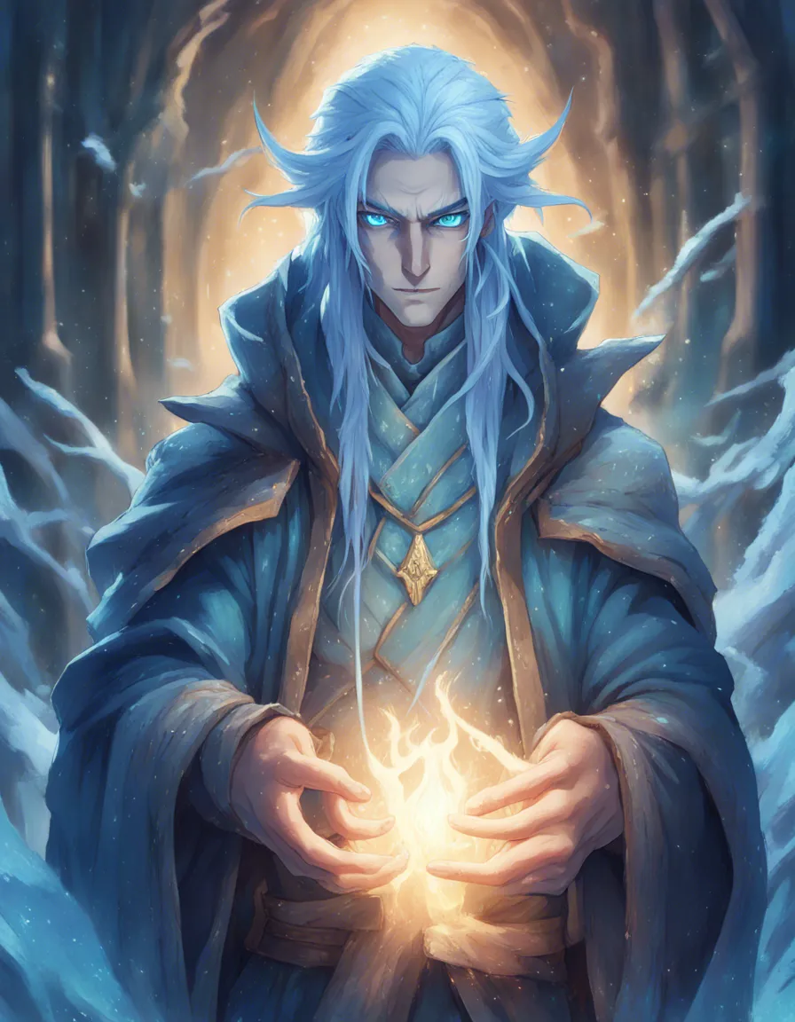 Download Male Winter Eladrin With Light Blue