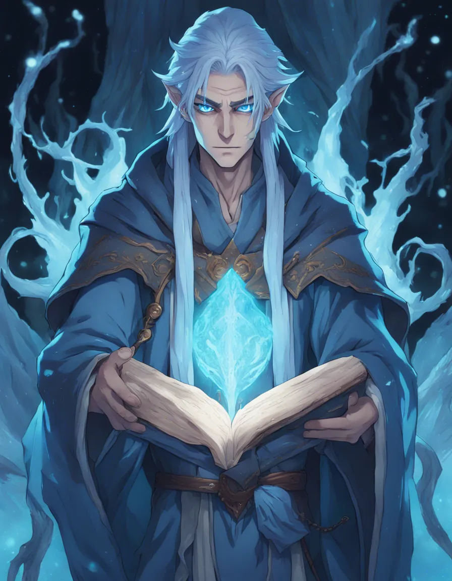 Download Male Winter Eladrin With Light Blue